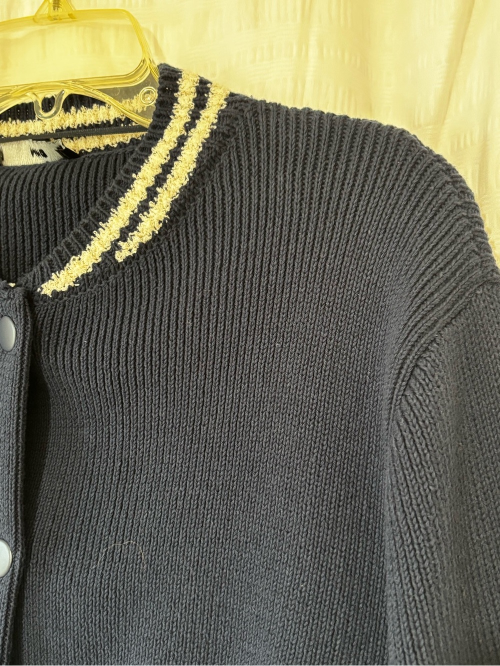 Mango contrast striped cardigan bomber Sz Medium - Picture 7 of 9